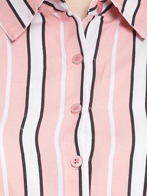 tie front striped a-line dress - 18403649 - Standard Image - 4