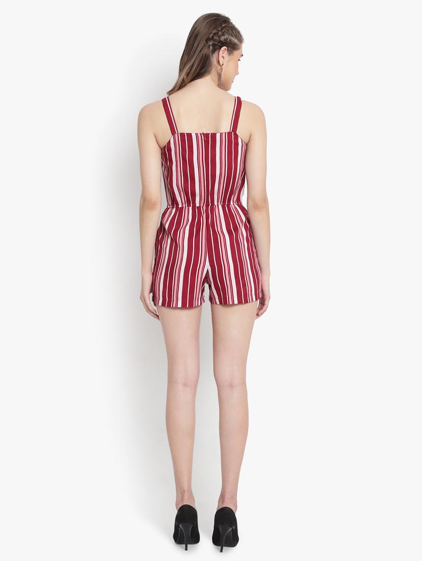 tie front striped romper - 18403660 - Zoom Image - 3