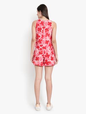 round neck floral top with shorts set - 18403672 - Standard Image - 3