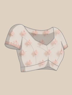 peach embroidered saree with blouse - 18404114 - Standard Image - 3