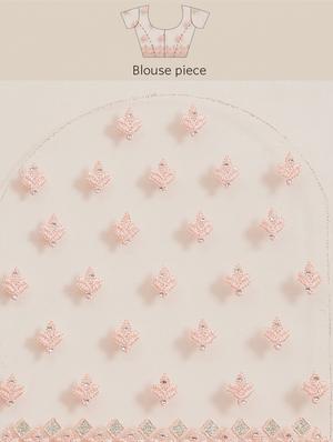 peach embroidered saree with blouse - 18404114 - Standard Image - 4