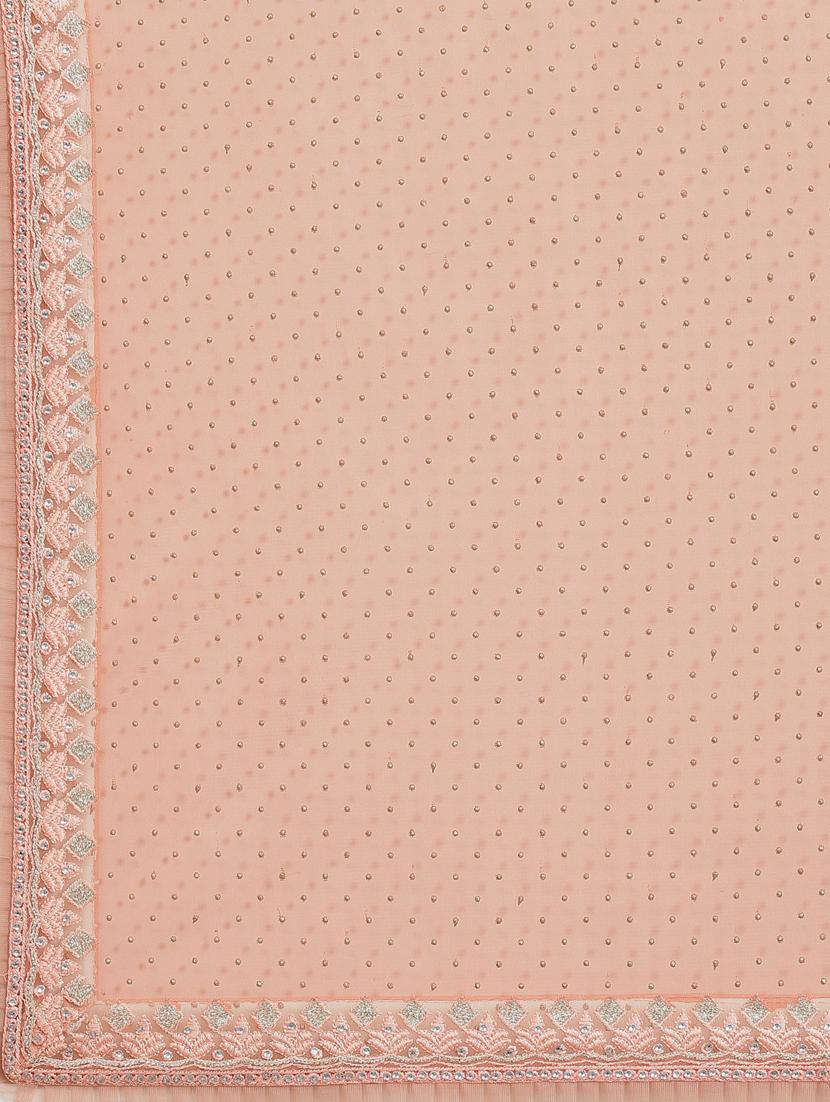 peach embroidered saree with blouse - 18404114 - Zoom Image - 5