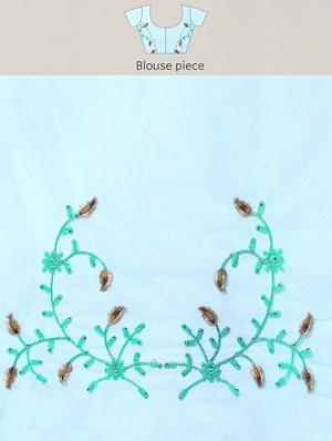 turquoise embroidered saree with blouse - 18404117 - Standard Image - 6