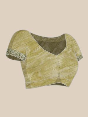 green embroidered saree with blouse - 18404174 - Standard Image - 4