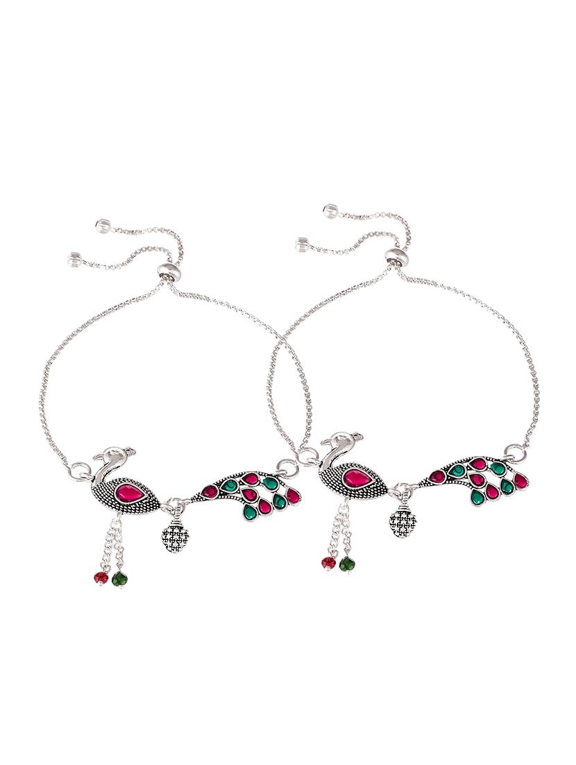 silver brass anklets and payal - 18404209 - Zoom Image - 2