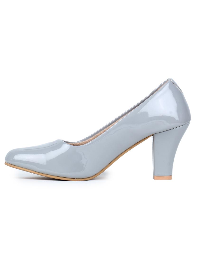 grey leatherette slip on pumps - 18404263 - Zoom Image - 2