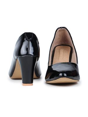 black leatherette slip on pumps - 18404264 - Standard Image - 3