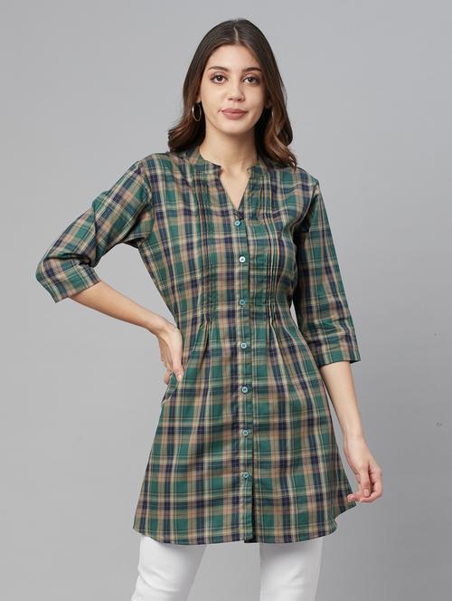green checkered regular tunic - 18404277 - Very Small Image - 1