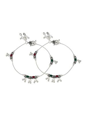 silver brass anklets and payal - 18404288 - Standard Image - 2