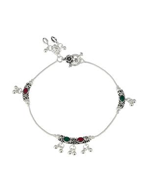 silver brass anklets and payal - 18404288 - Standard Image - 3