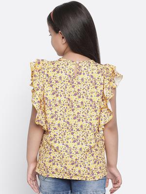 yellow floral regular top - 18404650 - Standard Image - 3