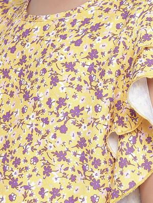 yellow floral regular top - 18404650 - Standard Image - 5