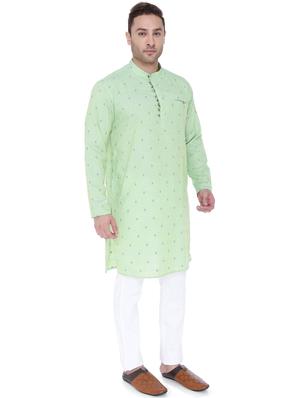green self-designed long kurta - 18405020 - Standard Image - 2