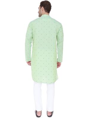 green self-designed long kurta - 18405020 - Standard Image - 4