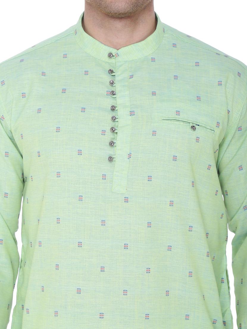 green self-designed long kurta - 18405020 - Zoom Image - 5