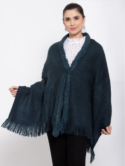 long sleeved woolen poncho - 18405110 - Standard Image - 1