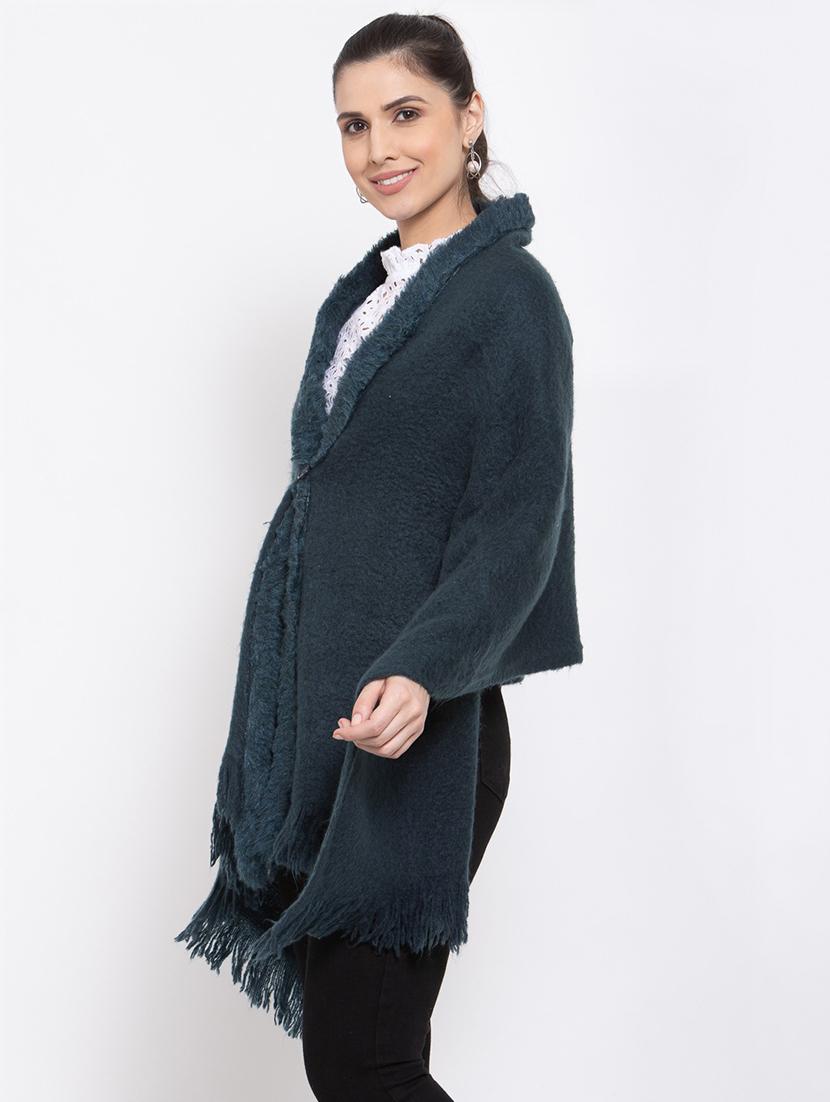 long sleeved woolen poncho - 18405110 - Zoom Image - 2