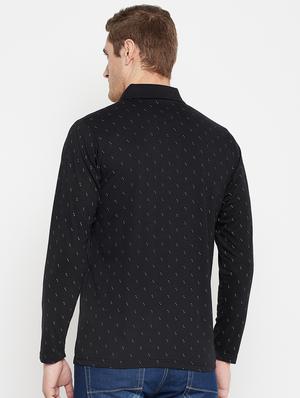 black printed polo t-shirt - 18405725 - Standard Image - 4
