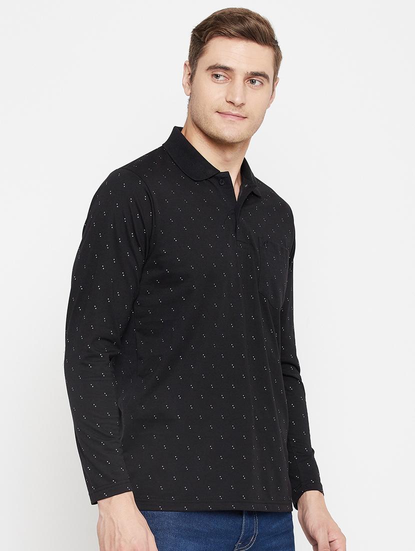 black printed polo t-shirt - 18405725 - Zoom Image - 2