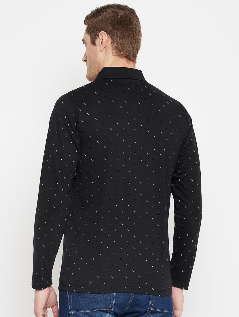 black printed polo t-shirt - 18405725 - Zoom Image - 4