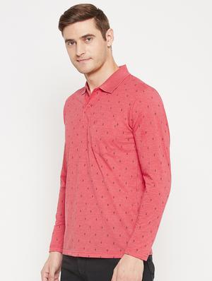 pink printed polo t-shirt - 18405730 - Standard Image - 3