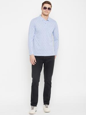 light blue printed polo t-shirt - 18405733 - Standard Image - 5