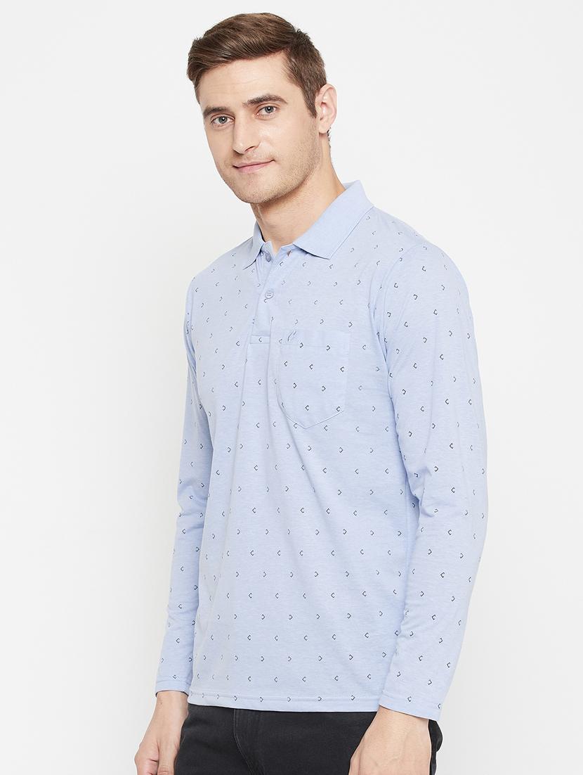 light blue printed polo t-shirt - 18405733 - Zoom Image - 2