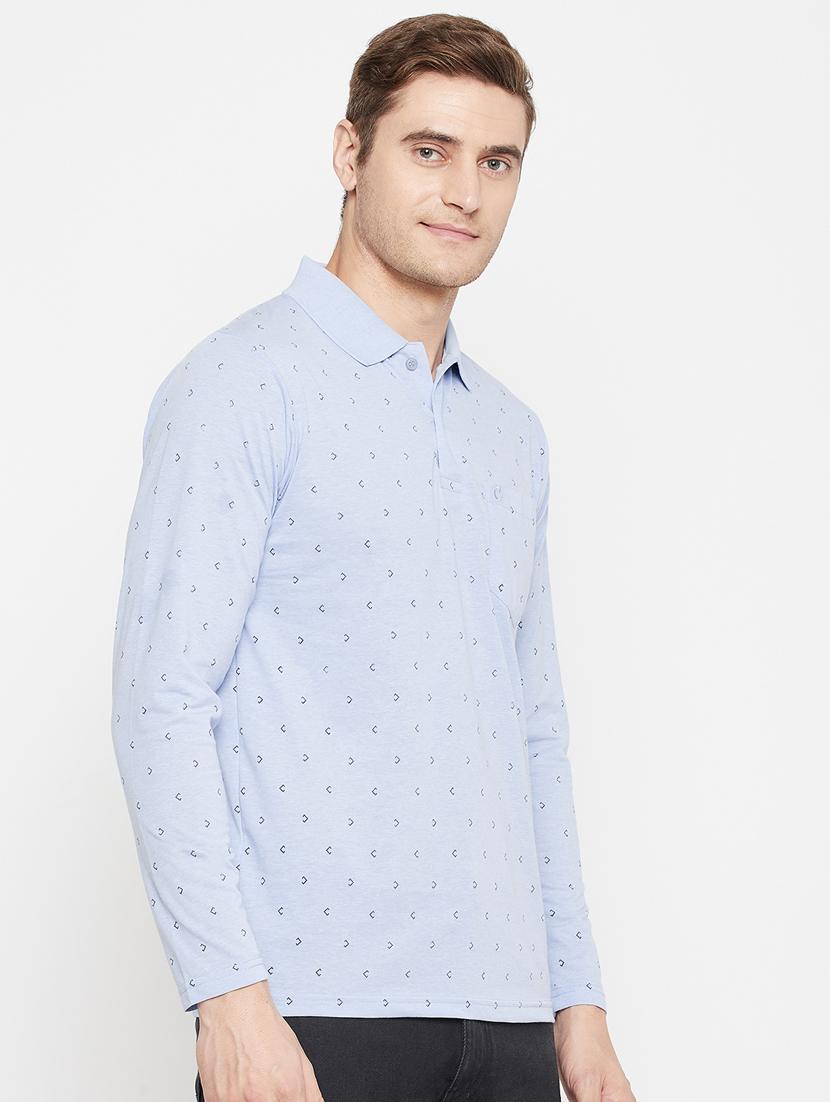 light blue printed polo t-shirt - 18405733 - Zoom Image - 3