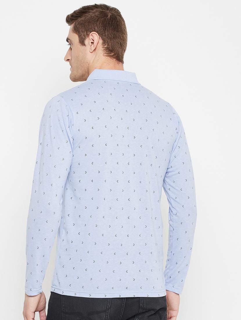light blue printed polo t-shirt - 18405733 - Zoom Image - 4