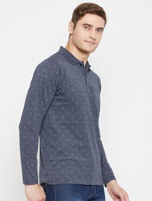 blue printed polo t-shirt - 18405735 - Standard Image - 2