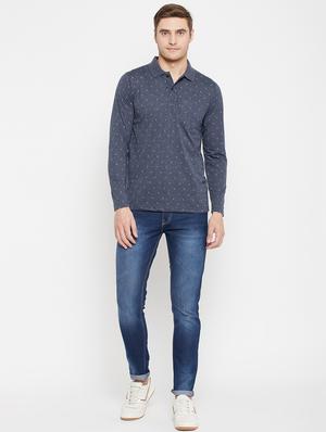 blue printed polo t-shirt - 18405735 - Standard Image - 5