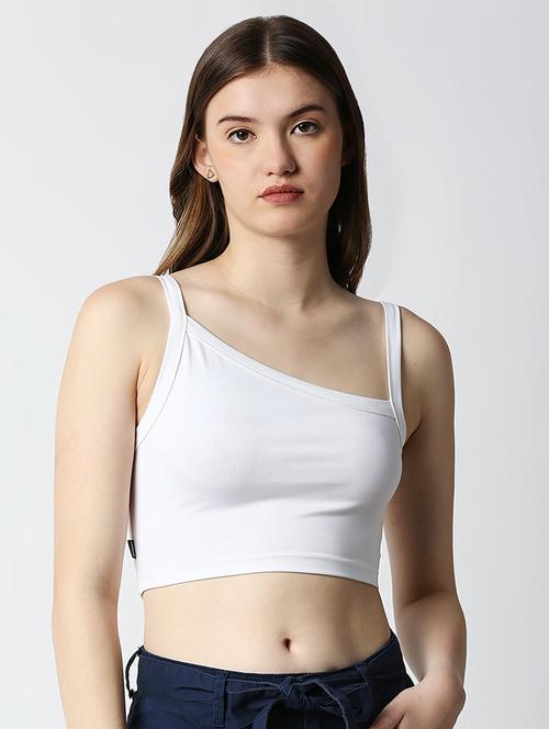 cami neck solid crop top - 18405784 - Standard Image - 1
