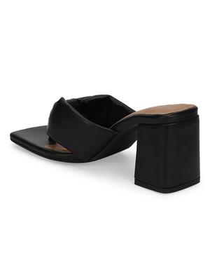 black pu mules sandals - 18405940 - Standard Image - 3