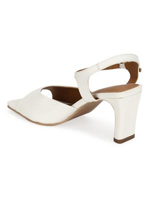 white pu ankle strap sandals - 18405945 - Standard Image - 3