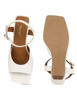 white pu ankle strap sandals - 18405945 - Standard Image - 5