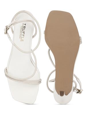 white pu ankle strap sandals - 18405950 - Standard Image - 5