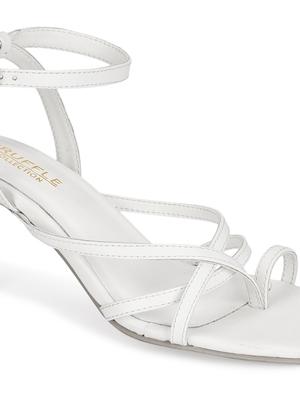 white pu ankle strap sandals - 18405952 - Standard Image - 4
