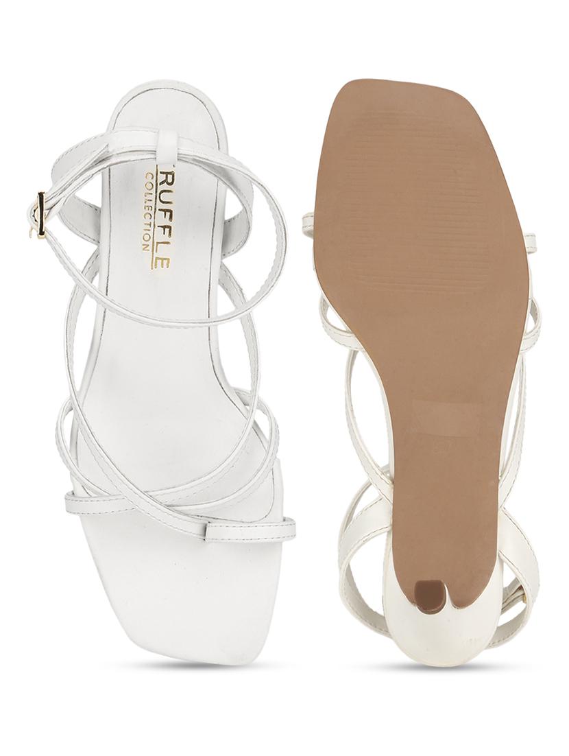 white pu ankle strap sandals - 18405952 - Zoom Image - 5