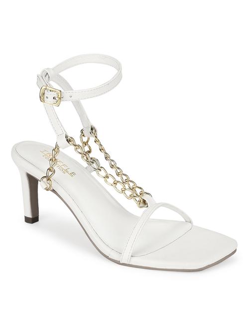 white pu ankle strap sandals - 18405954 - Standard Image - 1
