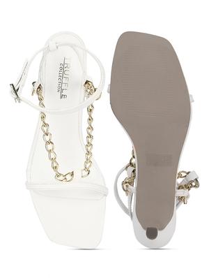 white pu ankle strap sandals - 18405954 - Standard Image - 5