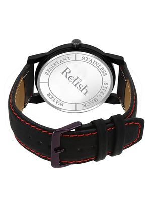 relish casual analog black dial men's leather strap watch - 18406170 - Standard Image - 2