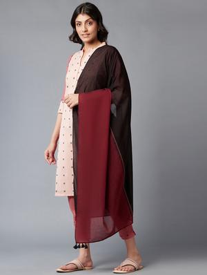 red cotton woven dupatta - 18406470 - Standard Image - 2