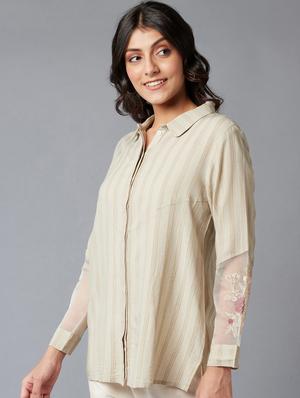 long sleeved striped shirt - 18406581 - Standard Image - 3