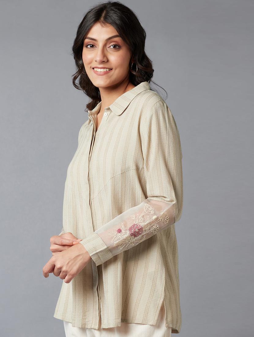 long sleeved striped shirt - 18406581 - Zoom Image - 2