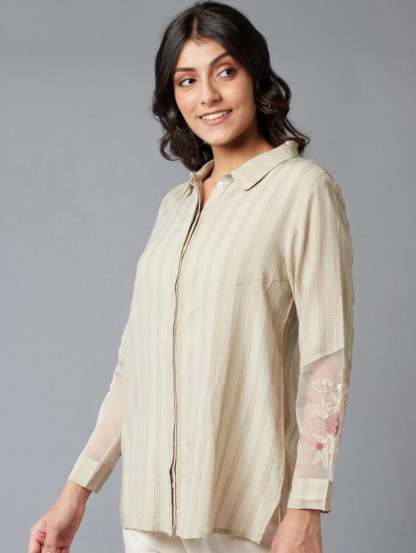 long sleeved striped shirt - 18406581 - Zoom Image - 3
