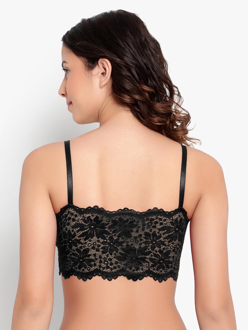 black solid bralette bra - 18406666 - Zoom Image - 4