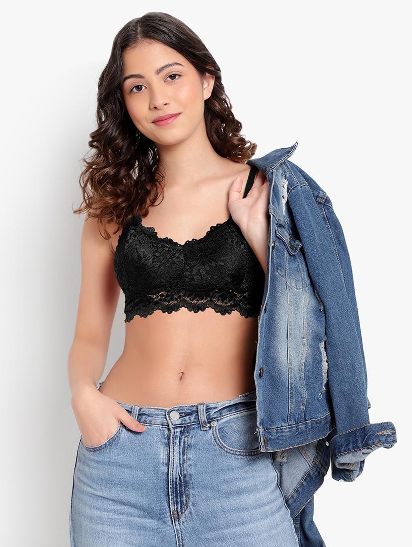 black solid bralette bra - 18406666 - Zoom Image - 5