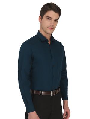 navy blue solid formal shirt - 18406670 - Standard Image - 3