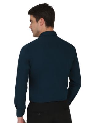 navy blue solid formal shirt - 18406670 - Standard Image - 4