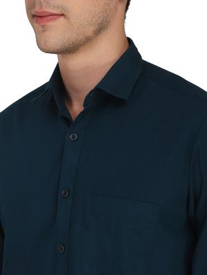 navy blue solid formal shirt - 18406670 - Standard Image - 6